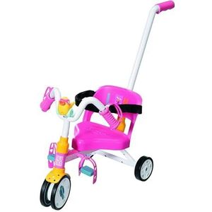 Zapf Creation 834299 BABY born Dreirad - Puppenzubehör für 43cm Puppen, Dreirad mit Stange, Hupe, Schlaufen und Sicherheitsgurt in rosa und weiß.