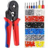 LUZOON Krimptang Adereindhulzenset 1400 stuks 0,25-10,00 mm² Adereindhulzen Krimptang Kabelschoenen Kabelschoentang set Perstang