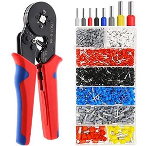 LUZOON Krimptang Adereindhulzenset 1400 stuks 0,25-10,00 mm² Adereindhulzen Krimptang Kabelschoenen Kabelschoentang set Perstang