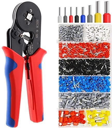 LUZOON Krimptang Adereindhulzenset 1400 stuks 0,25-10,00 mm² Adereindhulzen Krimptang Kabelschoenen Kabelschoentang set Perstang