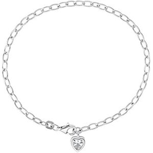 Amor Armband 925 Sterling Zilveren Dames Armsieraad, Met Cubic Zirconia Synth., 19 cm, Zilver, Hart, Wordt Geleverd In Sieraden Geschenkverpakking, 9048120