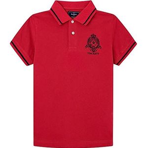 Hackett London Heritage Logo Polo T-shirt voor jongens, Klaret, 11 Jaren