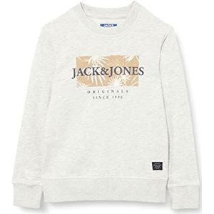 Jack & Jones Junior Jorcrayon Sweat Crew Neck Jnr Sweatshirt voor jongens, wit melange., 140 cm