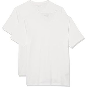 Amazon Essentials Heren Slim-Fit T-shirt met korte mouwen en V-hals, 2 stuks, wit, XX-Large