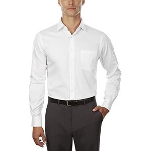 Van Heusen Heren Overhemden Getailleerd Lux Satijn Stretch Solid Spread Collar, Wit, 14.5"" Neck 34""-35"" Sleeve