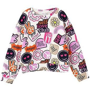 NAME IT Nkfkimas Ls Short Loose Sweat Unb Sweatshirt voor meisjes, Roze Flambé, 116 cm