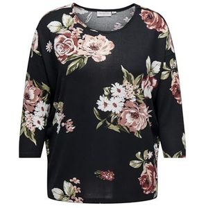 ONLY CARMAKOMA Gebloemde Geweven Top CARALBA Zwart