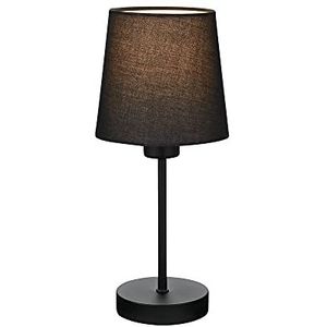 Briloner Leuchten - Tafellamp, tafellamp, bedlampje, bedlampje, bureaulamp, 1x E14, incl. kabelschakelaar, stoffen kap, zwart, 100 x 314 mm (DxH)