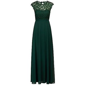 Kraimod - Jurk - Donkergroen - Chiffon met Satijnen Voering