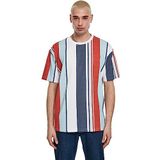 Urban Classics Heren Heavy Oversized Big AOP Stripe Tee, Heren T-shirt, verkrijgbaar in vele verschillende kleuren, maten S -XXL, Geborsteld red., S grote maten extra tall