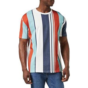 Urban Classics Heren Heavy Oversized Big AOP Stripe Tee, heren T-shirt, verkrijgbaar in vele verschillende kleuren, maten S -XXL, Geborsteld red., S grote maten extra tall