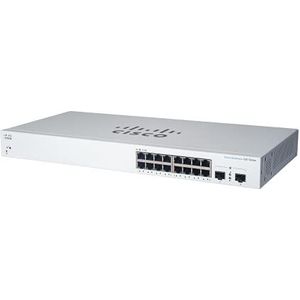 Cisco Business CBS220-16P-2G Smart Switch | 16 GE-poorten | PoE | 2x1G SFP | 3 jaar beperkte hardwaregarantie (CBS220-16P-2G-EU)