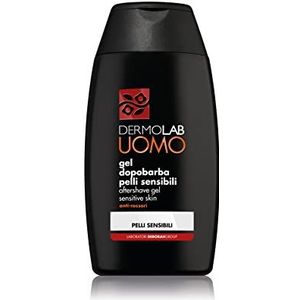 Dermolab Uomo Aftershave Gel für empfindliche Haut, beruhigende und feuchtigkeitsspendende Wirkung, beugt Hautrötungen nach der Rasur vor, dermatologisch getestet, 120 ml