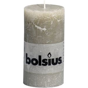 Bolsius Regular Textured Pillar Candle in ""Slate Grey