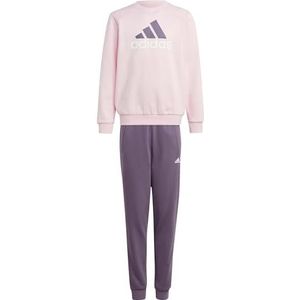 adidas Essentials Big Logo Fleece Jogger Set Trainingspak, Helder Roze/Schaduw Violet/Wit, 7-8 jaar