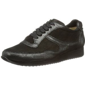 Hassia Dames Capri, wijde J pantoffels, Grijs antraciet zwart 6201, 41 EU Breed