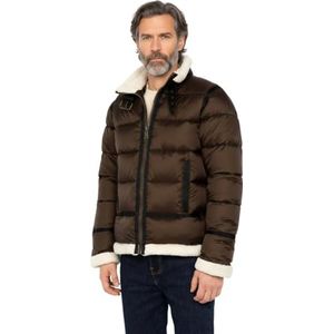 Schott - IDAK - Bomber Donsjas - Kastanje Kleur - Polyester Materiaal