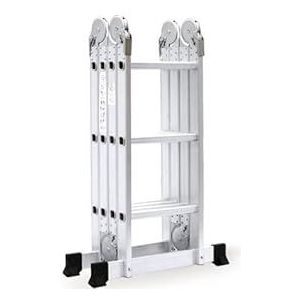 HAUSHALT Ladder BL-403B, 4-delige multifunctionele ladder van aluminium, 95-346 cm, max. 150 kg, universeel bruikbaar (000051336056)