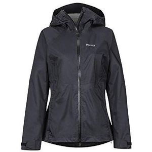 Marmot Dames PreCip Stretch Hardshell Regenjas, Zwart, Klein