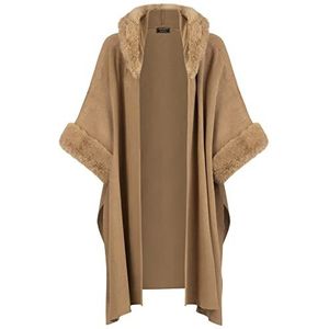 ApartFashion APART Gebreide jas voor dames, met imitatiebont, cardigan, sweater, camel, normaal, camel, M