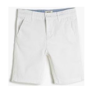 Koton Basic shorts voor jongens, chino, katoen, wit (000), 5-6 Jaren