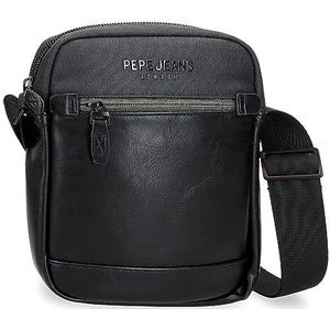 Pepe Jeans Grays Middelgrote tas, zwart, 17 x 22 x 6 cm, polyester, zwart, Talla única, middelgrote schoudertas, zwart, Eén maat, Middelgrote schoudertas
