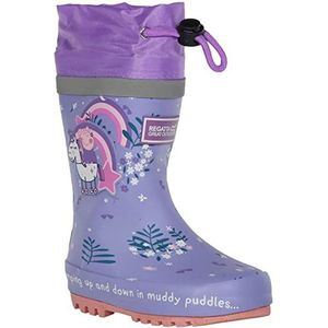 Regatta Unisex Peppasplash Welly regenlaars voor kinderen, Lila Bloom, 30 EU