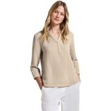 STREET ONE - Overhemdblouse - Coastal beige - 3/4-mouw in mousseline-look