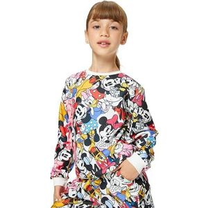 Koton Meisjes's Minnie Mouse and Daisy Duck Licensed Long Sleeve Crew Neck Soft Interieur Sweatshirt, ecru design (0d1), 4-5 jaar