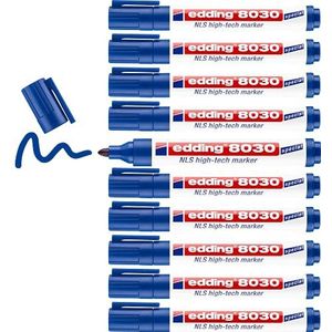 edding 8030 NLS hightechmarker - blauw - 10 stiften - ronde punt 1,5-3 mm - roestvaste marker voor corrosiearm markeren - voor staal, metaal, ijzer, aluminium