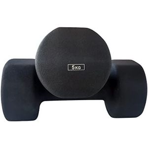 Ab. Neoprene Dumbbells of 10Kg (22LB) Includes 2 Dumbbells of 5Kg (11LB) | Black | Material : Iron with Neoprene Coat | Exercise and Fitness Weights for Women and Men at Home/Gym