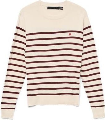 VERO MODA - VMDORY - Trui - Crème/Wijnrood