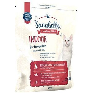 Sanabelle Indoor droogvoer voor volwassen katten (vanaf 12 maanden) speciaal geschikt voor binnenkatten en katten met een beperkte mobiliteit 6 x 400 g