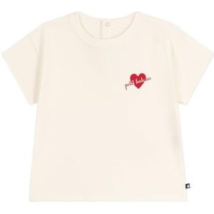Petit Bateau Baby T-shirt van katoen met lange mouwen, hartmotief, Milk, 24 Maanden
