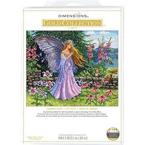 Dimensions 70-35410 Gold Collectiom Summer Fairy geteld kruissteek kit, 14 ""x 12"", 16 Cnt. Grijze Aida, 6st