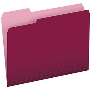 Pendaflex Tweekleurige kleur bestandsmappen, lettergrootte, 1/3 gesneden, bordeaux, 100 per doos (152 1/3 BUR)