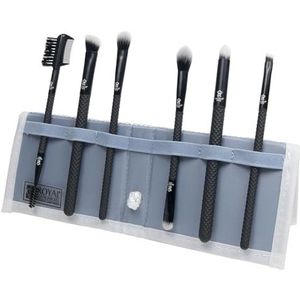 MODA Royal & Langnickel Pro Travel Size Beautiful Eyes 7 st Make-up Borstel Set met Pouch, Inclusief - Hoek Shader, Crease Smudger, Eye Shader, Smoky Eye, Brow Liner en Lash Comb Borstels, Zwart