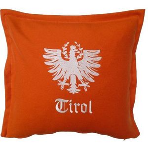 Tirol Living 54476 kussenhoes Loden, Adler, circa 40 x 40 cm oranje
