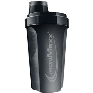 IronMaxx Proteïneshaker - Deep Black 700 ml | Proteïneshaker met schroefdop, zeef, ladder | lekvrij, BPA-vrij, afwasbaar