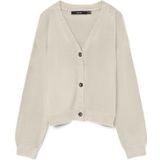 VERO MODA - VMSABA - Gebreid Vest - Chamois - Lange Mouw - V-hals