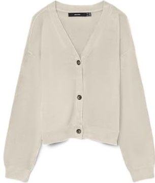 VERO MODA - VMSABA - Gebreid Vest - Chamois - Lange Mouw - V-hals