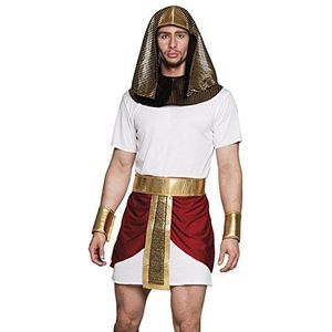 Boland 83858 - Kostuum Toetanchamon voor volwassenen, maat M/L, kostuum met hoofddeksel, kraag, tuniek, riem en armbanden, Egypte verkleedkleding heren, Carnaval, Halloween, Themafeest