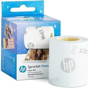 HP Sprocket Panorama 16,4' (5 meter) Zink Papierrol - Zink Zero-Ink Instant fotopapier Roll met zelfklevende achterkant, veegvast. Compatibel met HP Sprocket Panorama foto- en labelprinter
