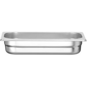HENDI Gastronorm container, temperatuurbestendig van -40° tot 300°C, stapelbaar, geschikt voor ovens, bain marie en vriezers, chafing dishes, 2.5L, GN 1/3, 325x176x(H)65mm, roestvast staal