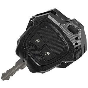JeCar Sleutelhanger Cover Case Aluminiumlegering Sleutel Shell Bescherming Accessoires voor Jeep Wrangler JK JKU 2008-2017, Zwart, Medium
