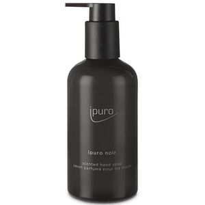 ipuro Classic NOIR Handzeep 250 ml - vloeibare zeep veganistisch, met roos, patchoeli, eucalyptus en kokos - Oosterse geur - dermatologisch getest - zwarte zeepdispenser - vloeibare zachte handzeep