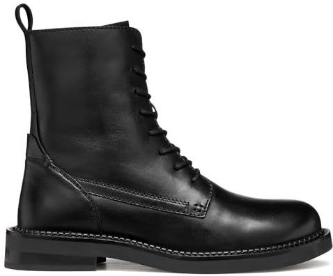 GEOX - Serilda - Veterboots - Zwart - Ademende Leren Bottines
