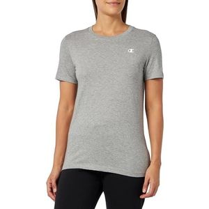 Champion Legacy Basics W-Light Cotton Jersey S-s Regular Crewneck T-shirt voor dames, lichtgrijs gemêleerd., XS