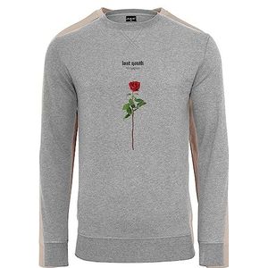 Mister Tee Heren sweatshirt Lost Youth Rose Crewneck Grey XL, grijs, XL