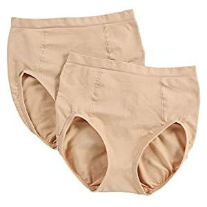 Bali Women's Shapewear Seamless Brief Ultra Control 2-Pack, Nude, Large